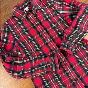 L.L. Bean Plaid Flannel Button-Up Shirt